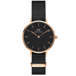 Buy Shop Daniel Wellington Petite Cornwall Black Dial Black Nylon Strap Watch for Women - DW00100247 USA Online