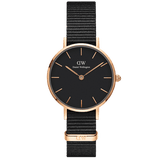 Daniel Wellington Petite Cornwall Black Dial Black Nylon Strap Watch for Women - DW00100247