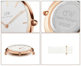 Buy Shop Daniel Wellington Petite Dover Quartz White Dial White NATO Strap Watch For Women - DW001000313 USA Online
