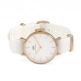 Buy Shop Daniel Wellington Petite Dover Quartz White Dial White NATO Strap Watch For Women - DW001000313 USA Online