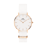 Buy Shop Daniel Wellington Petite Dover Quartz White Dial White NATO Strap Watch For Women - DW001000313 USA Online