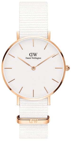 Buy Shop Daniel Wellington Petite Dover Quartz White Dial White NATO Strap Watch For Women - DW001000313 USA Online
