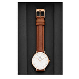 Buy Shop Daniel Wellington Petite Durham White Dial Brown Leather Strap Watch For Women - DW00100172 USA Online