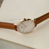 Buy Shop Daniel Wellington Petite Durham White Dial Brown Leather Strap Watch For Women - DW00100172 USA Online