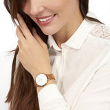 Buy Shop Daniel Wellington Petite Durham White Dial Brown Leather Strap Watch For Women - DW00100172 USA Online