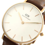 Buy Shop Daniel Wellington Petite Durham White Dial Brown Leather Strap Watch For Women - DW00100172 USA Online