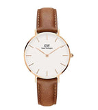 Buy Shop Daniel Wellington Petite Durham White Dial Brown Leather Strap Watch For Women - DW00100172 USA Online