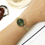 Buy Shop Daniel Wellington Petite Emerald Green Dial Gold Mesh Strap Watch For Women - DW00100479 USA Online