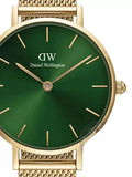 Buy Shop Daniel Wellington Petite Emerald Green Dial Gold Mesh Strap Watch For Women - DW00100479 USA Online