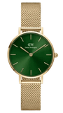 Buy Shop Daniel Wellington Petite Emerald Green Dial Gold Mesh Strap Watch For Women - DW00100479 USA Online