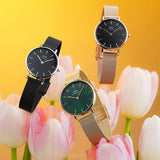 Buy Shop Daniel Wellington Petite Emerald Green Dial Gold Mesh Strap Watch For Women - DW00100480 USA Online