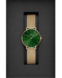 Buy Shop Daniel Wellington Petite Emerald Green Dial Gold Mesh Strap Watch For Women - DW00100480 USA Online