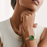 Buy Shop Daniel Wellington Petite Emerald Green Dial Gold Mesh Strap Watch For Women - DW00100480 USA Online