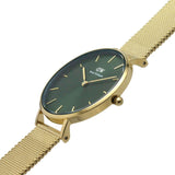 Buy Shop Daniel Wellington Petite Emerald Green Dial Gold Mesh Strap Watch For Women - DW00100480 USA Online
