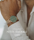 Buy Shop Daniel Wellington Petite Emerald Green Dial Gold Mesh Strap Watch For Women - DW00100481 USA Online