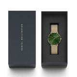 Buy Shop Daniel Wellington Petite Emerald Green Dial Gold Mesh Strap Watch For Women - DW00100481 USA Online