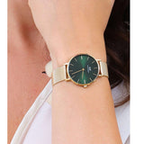 Buy Shop Daniel Wellington Petite Emerald Green Dial Gold Mesh Strap Watch For Women - DW00100481 USA Online