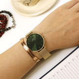 Buy Shop Daniel Wellington Petite Emerald Green Dial Gold Mesh Strap Watch For Women - DW00100481 USA Online