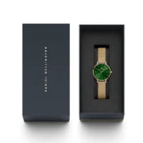 Buy Shop Daniel Wellington Petite Emerald Green Dial Gold Mesh Strap Watch For Women - DW00100481 USA Online