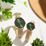 Buy Shop Daniel Wellington Petite Emerald Green Dial Gold Mesh Strap Watch For Women - DW00100481 USA Online