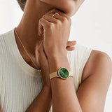 Buy Shop Daniel Wellington Petite Emerald Green Dial Gold Mesh Strap Watch For Women - DW00100481 USA Online
