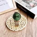 Buy Shop Daniel Wellington Petite Emerald Green Dial Gold Mesh Strap Watch For Women - DW00100481 USA Online