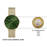 Buy Shop Daniel Wellington Petite Emerald Green Dial Gold Mesh Strap Watch For Women - DW00100481 USA Online