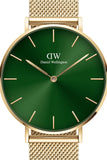 Buy Shop Daniel Wellington Petite Emerald Green Dial Gold Mesh Strap Watch For Women - DW00100481 USA Online
