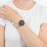 Buy Shop Daniel Wellington Petite Evergold Black Dial Gold Mesh Strap Watch For Women - DW00100345 USA Online