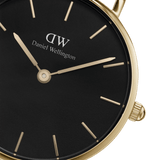 Buy Shop Daniel Wellington Petite Evergold Black Dial Gold Mesh Strap Watch For Women - DW00100345 USA Online