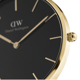 Buy Shop Daniel Wellington Petite Evergold Black Dial Gold Mesh Strap Watch For Women - DW00100345 USA Online