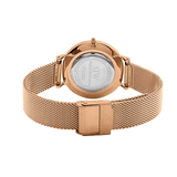 Buy Shop Daniel Wellington Petite Melrose Black Dial Rose Gold Mesh Strap Watch For Women - DW00100303 USA Online