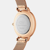 Buy Shop Daniel Wellington Petite Melrose Black Dial Rose Gold Mesh Strap Watch For Women - DW00100303 USA Online