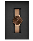 Buy Shop Daniel Wellington Petite Melrose Brown Dial Rose Gold Mesh Strap Watch For Women - DW00100477 USA Online
