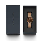 Buy Shop Daniel Wellington Petite Melrose Brown Dial Rose Gold Mesh Strap Watch For Women - DW00100477 USA Online