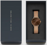 Buy Shop Daniel Wellington Petite Melrose Brown Dial Rose Gold Mesh Strap Watch For Women - DW00100477 USA Online