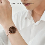Buy Shop Daniel Wellington Petite Melrose Brown Dial Rose Gold Mesh Strap Watch For Women - DW00100477 USA Online