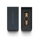 Buy Shop Daniel Wellington Classic Petite Melrose Black Dial Rose Gold Mesh Bracelet Watch For Women - DW00100217 USA Online
