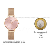 Buy Shop Daniel Wellington Petite Melrose Pink Dial Rose Gold Mesh Strap Watch For Women - DW00100367 USA Online