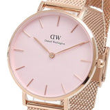 Buy Shop Daniel Wellington Petite Melrose Pink Dial Rose Gold Mesh Strap Watch For Women - DW00100367 USA Online