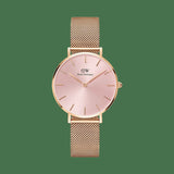 Buy Shop Daniel Wellington Petite Melrose Pink Dial Rose Gold Mesh Strap Watch For Women - DW00100367 USA Online
