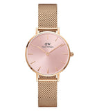 Buy Shop Daniel Wellington Petite Melrose Pink Dial Rose Gold Mesh Strap Watch For Women - DW00100368 USA Online