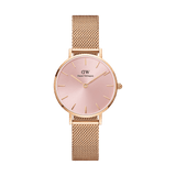 Buy Shop Daniel Wellington Petite Melrose Pink Dial Rose Gold Mesh Strap Watch For Women - DW00100368 USA Online