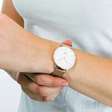 Buy Shop Daniel Wellington Petite Melrose White Dial Rose Gold Mesh Strap Watch For Women - DW00100305 USA Online