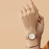 Buy Shop Daniel Wellington Petite Melrose White Dial Rose Gold Mesh Strap Watch For Women - DW00100305 USA Online