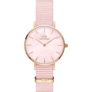 Buy Shop Daniel Wellington Petite Mother of Pearl Pink Dial Pink Nylon Strap Watch For Women - DW00100512 USA Online