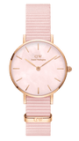 Daniel Wellington Petite Mother of Pearl Pink Dial Pink Nylon Strap Watch For Women - DW00100512