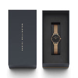 Buy Shop Daniel Wellington Petite Pressed Melrose Black Dial Rose Gold Mesh Strap Watch For Women - DW00100440 USA Online