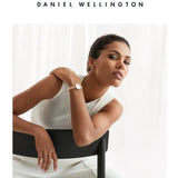 Buy Shop Daniel Wellington Petite Pressed Melrose White Dial Gold Mesh Bracelet Watch For Women - DW00100447 USA Online