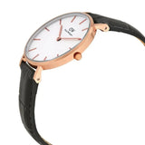 Buy Shop Daniel Wellington Petite Reading White Dial Black Leather Strap Watch For Women - DW00100173 USA Online